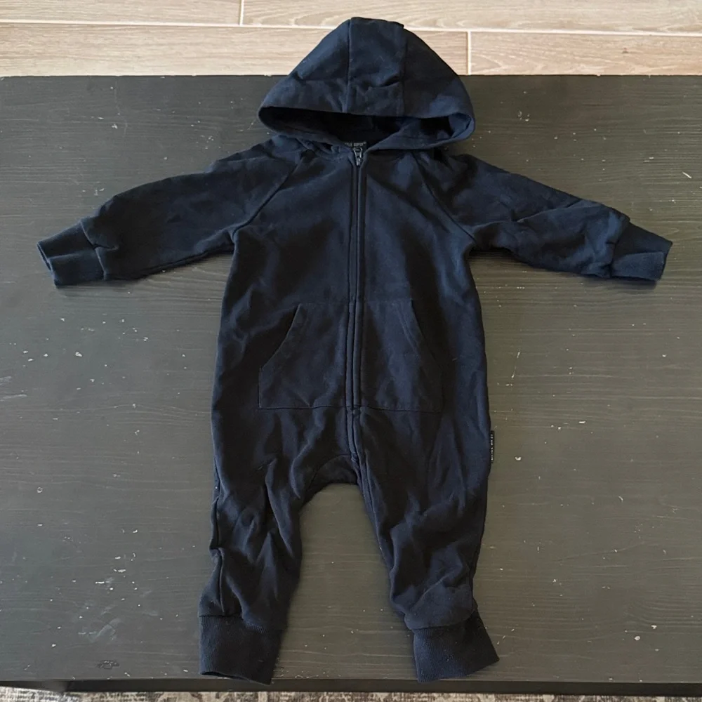Little Bipsy Black Hooded Kids onesie